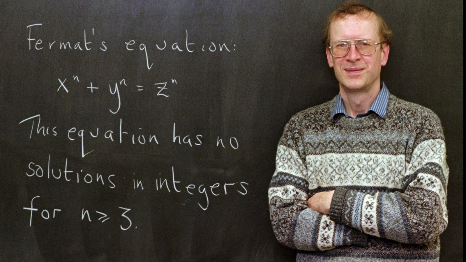 Andrew Wiles with Fermat's Last Theorem